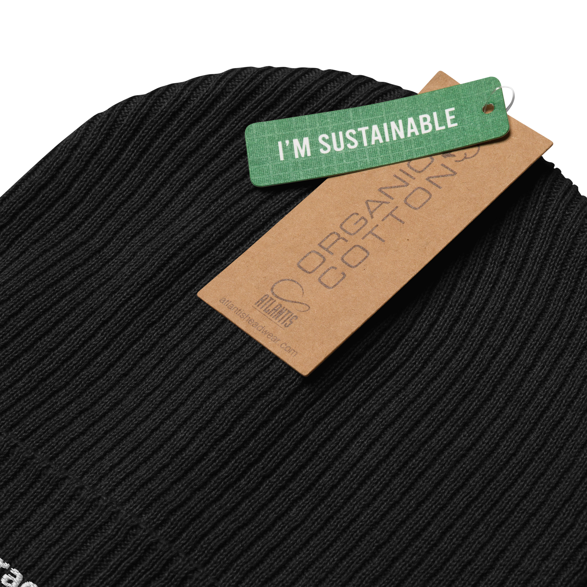 Eco-friendly 100% Organic Cotton Ribbed Cuffed Beanie - Easily Distracted by Dogs Beanies Refine Zone