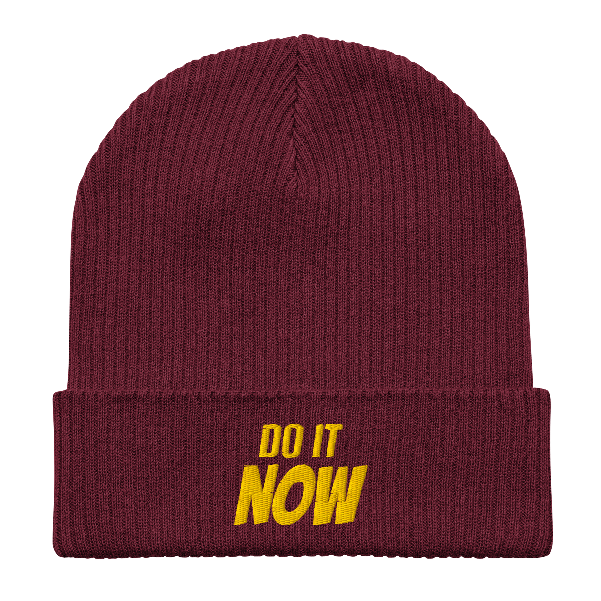 Eco-friendly 100% Organic Cotton Ribbed Cuffed Beanie - Do It Now Beanies Refine Zone