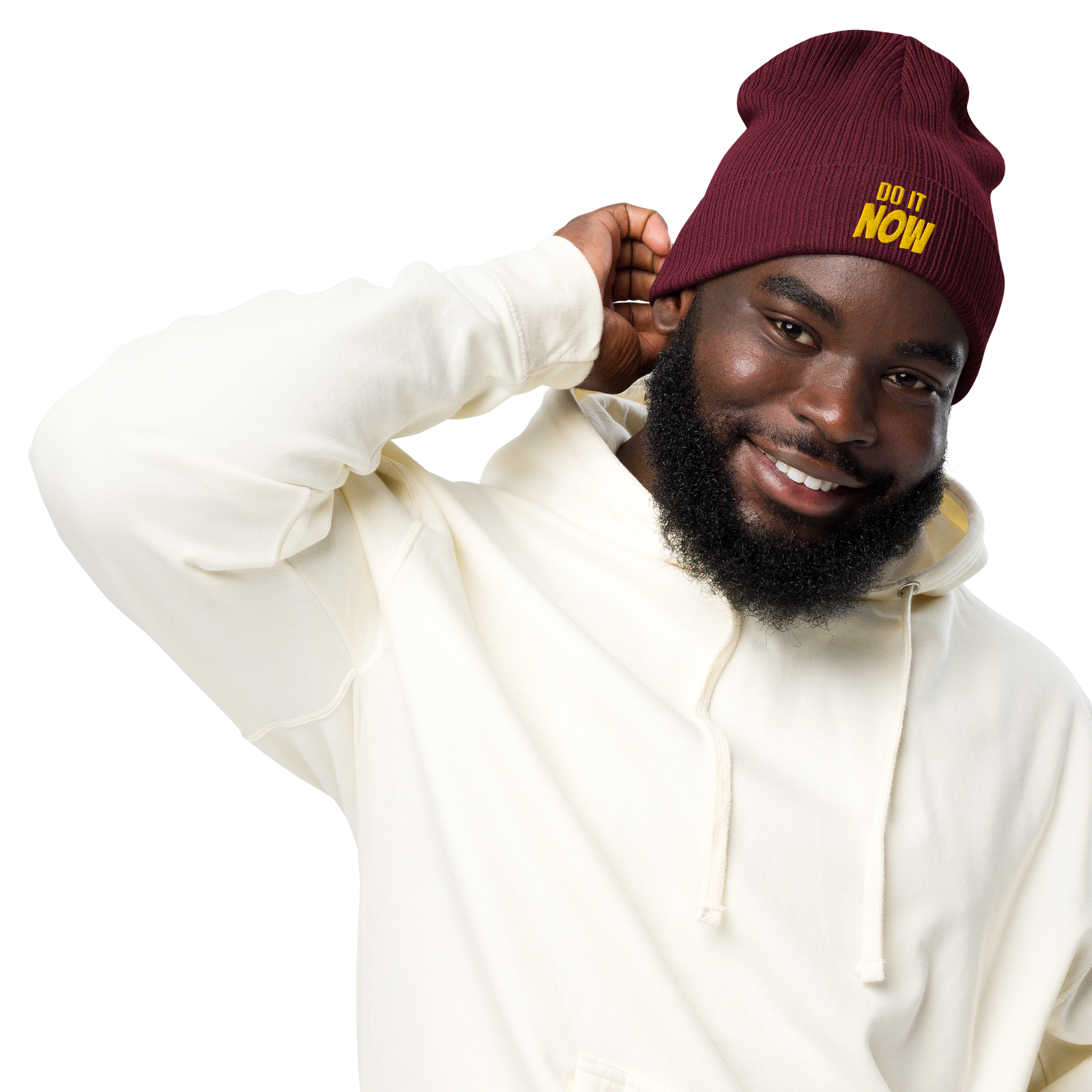 Eco-friendly 100% Organic Cotton Ribbed Cuffed Beanie - Do It Now Beanies Refine Zone