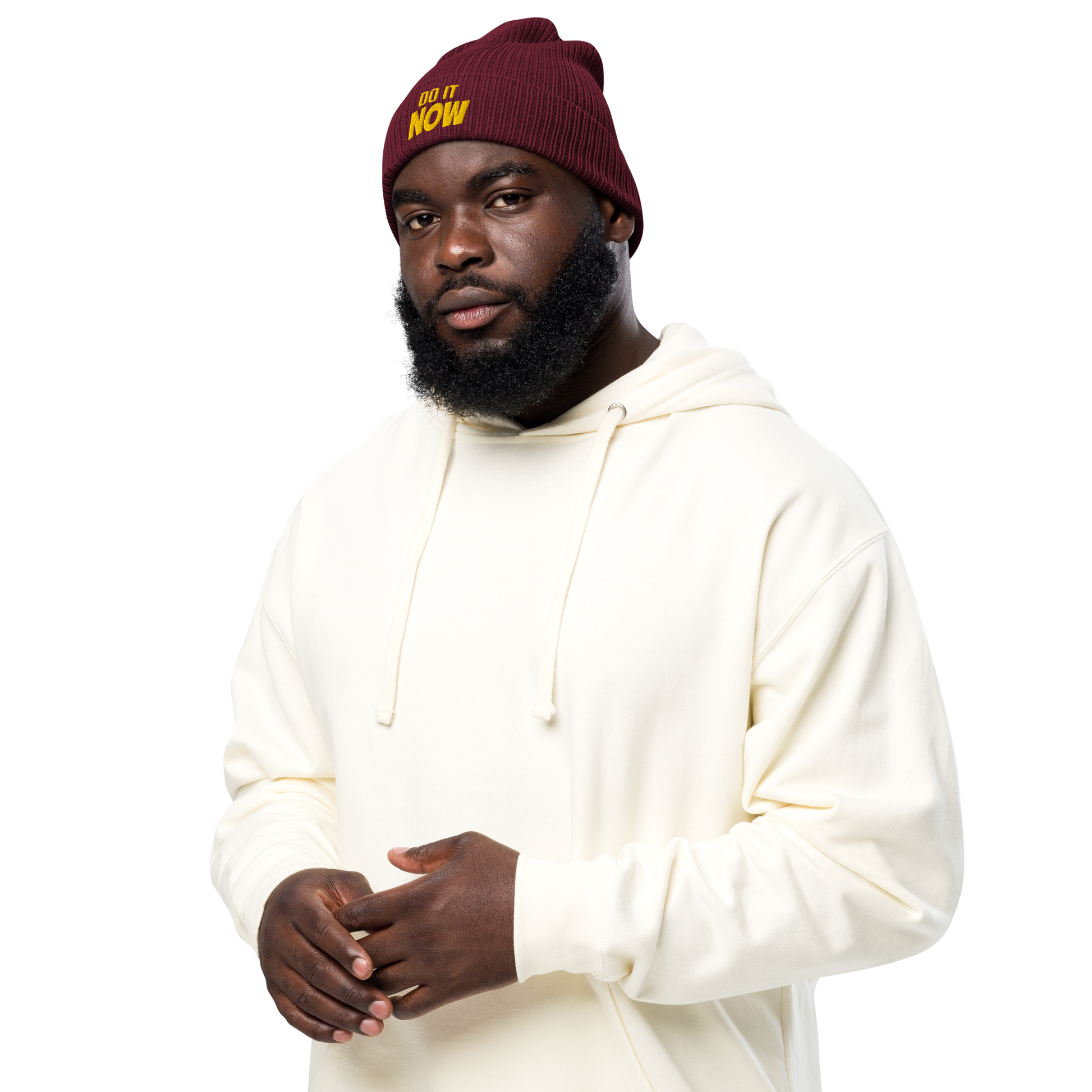 Eco-friendly 100% Organic Cotton Ribbed Cuffed Beanie - Do It Now Beanies Refine Zone