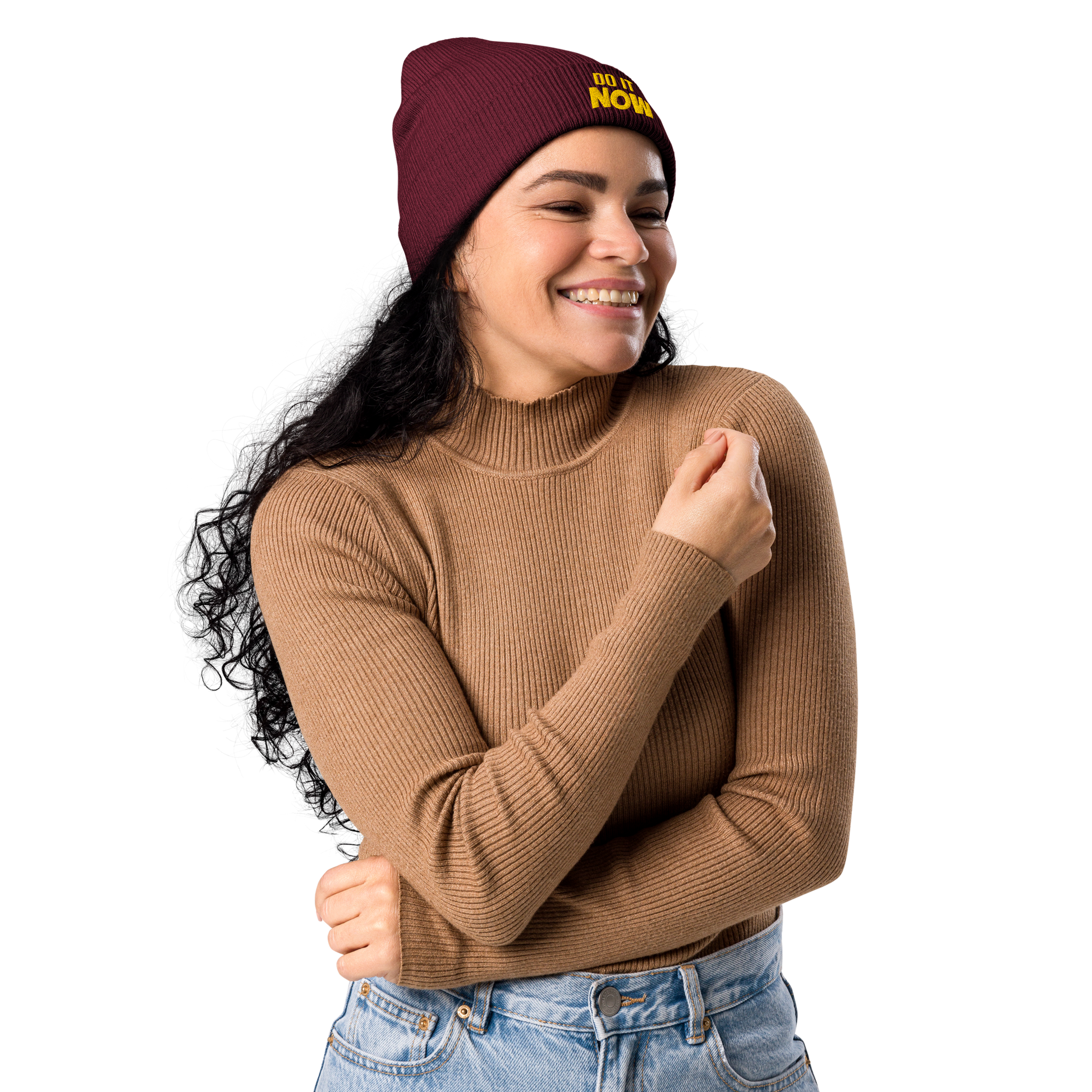 Eco-friendly 100% Organic Cotton Ribbed Cuffed Beanie - Do It Now Beanies Refine Zone