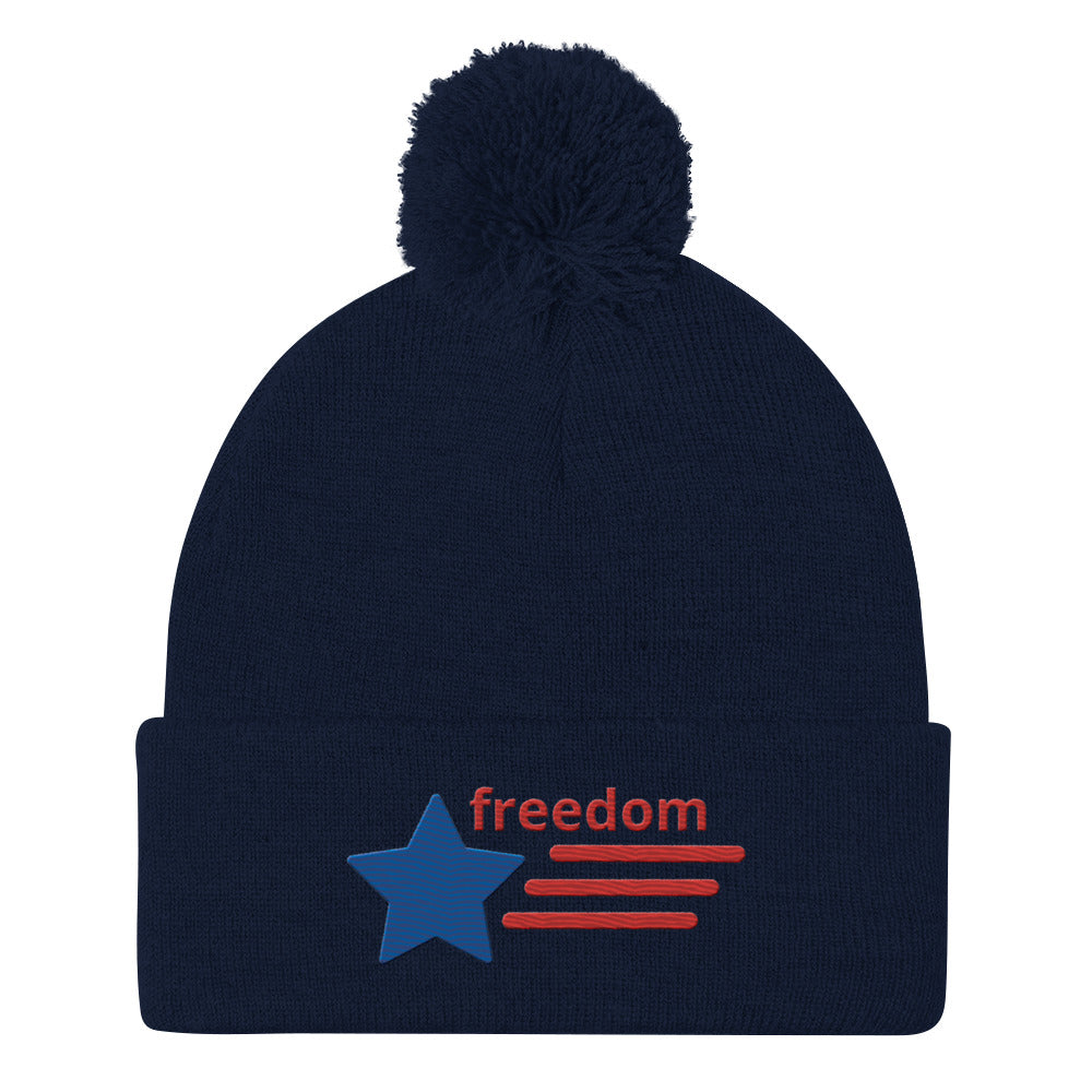 Pom-Pom Beanie - Freedom pom-pom Refine Zone Navy