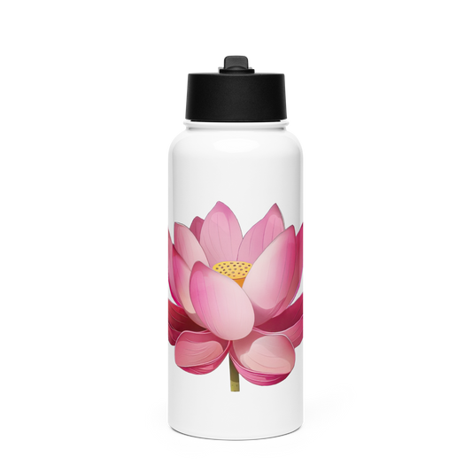 Stainless steel water bottle with a straw lid - Lotus Water Bottle Refine Zone Default Title