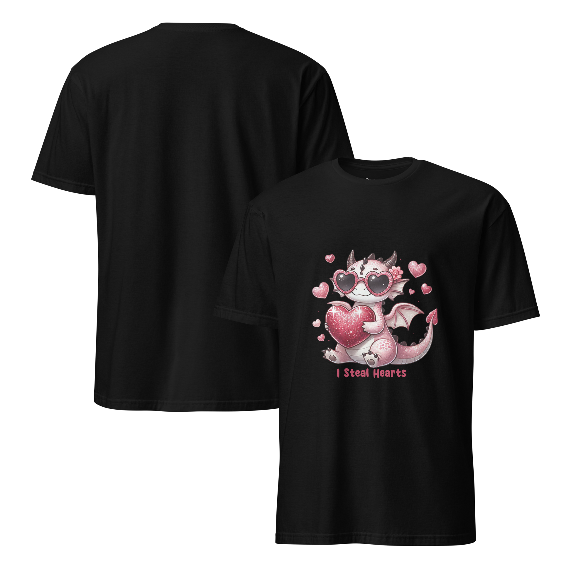 Short-Sleeve Unisex T-Shirt - I Steal Hearts T-Shirt Refine Zone Black S