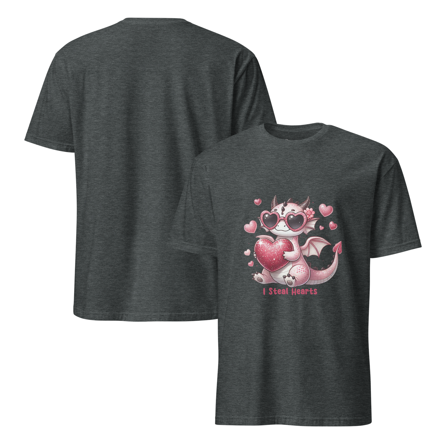 Short-Sleeve Unisex T-Shirt - I Steal Hearts T-Shirt Refine Zone Dark Heather S