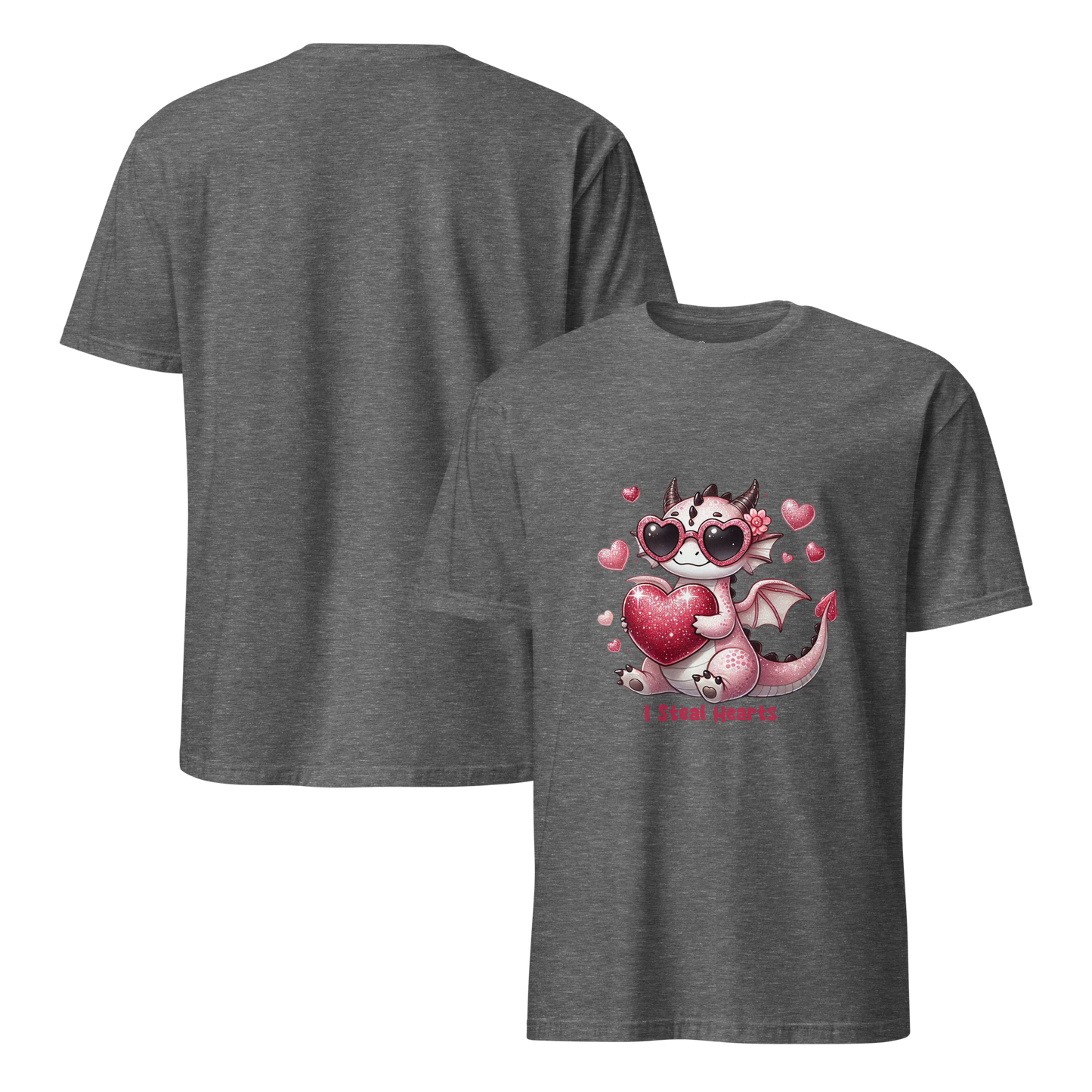 Short-Sleeve Unisex T-Shirt - I Steal Hearts T-Shirt Refine Zone Graphite Heather S