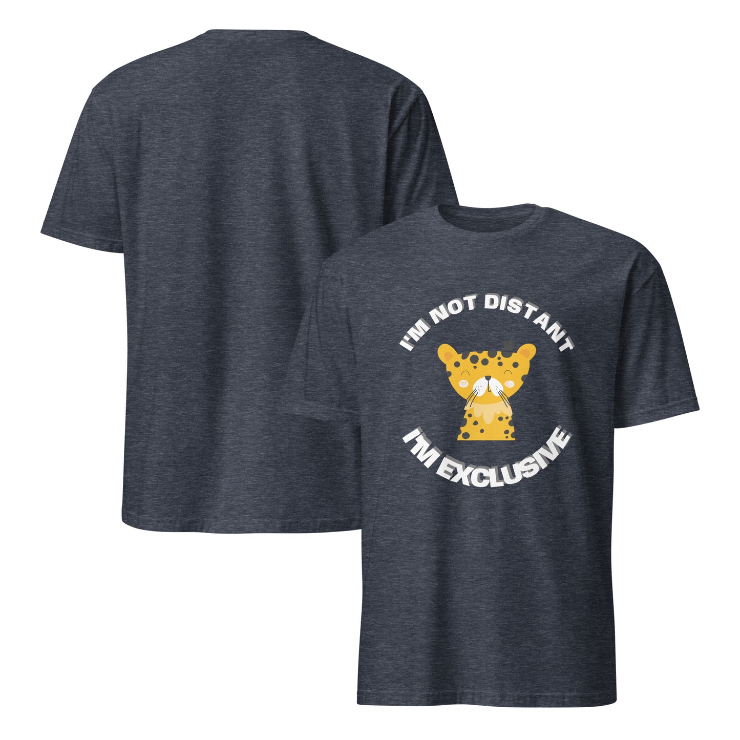 Short-Sleeve Unisex T-Shirt - Exclusive Leopard T-Shirt Refine Zone Heather Navy S