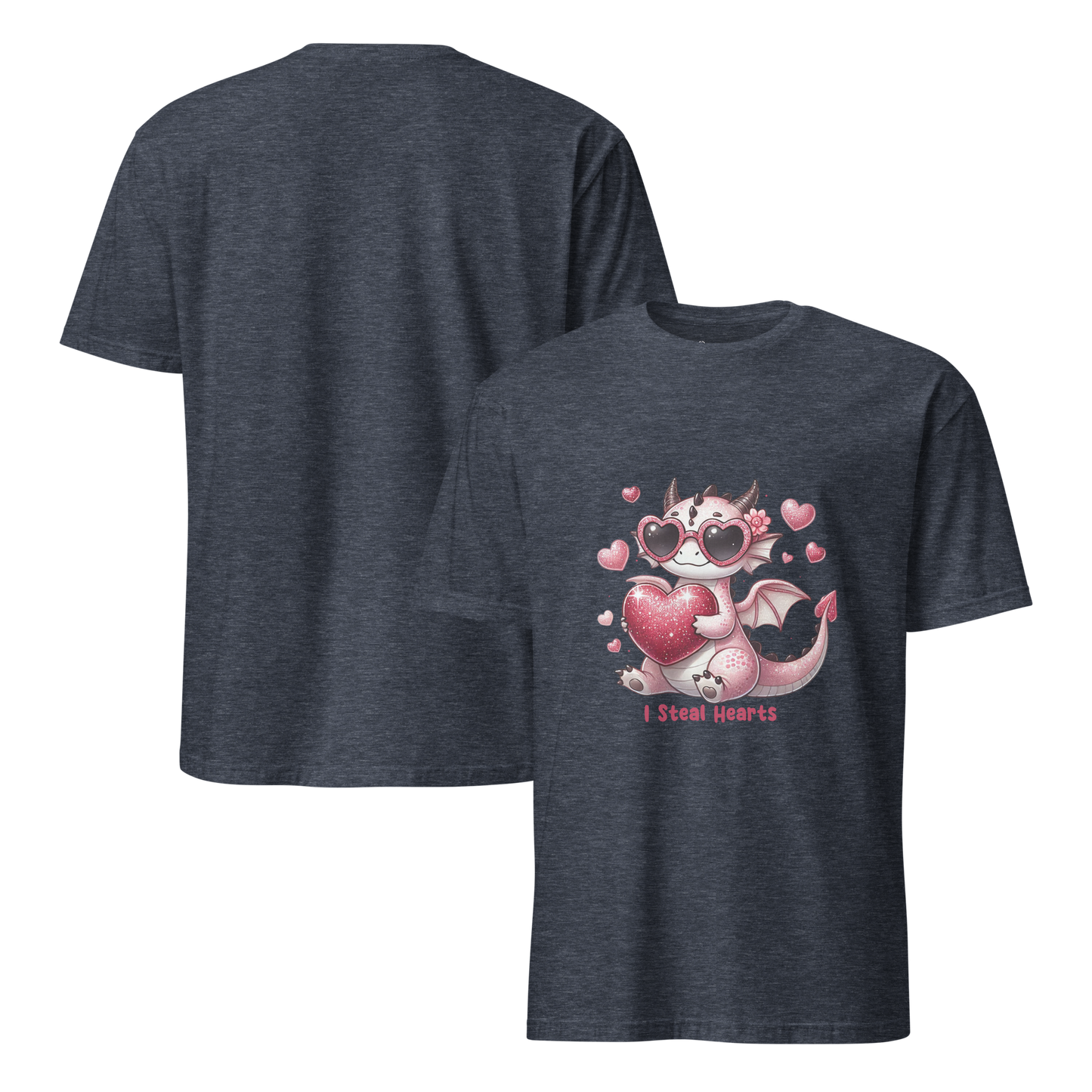 Short-Sleeve Unisex T-Shirt - I Steal Hearts T-Shirt Refine Zone Heather Navy S
