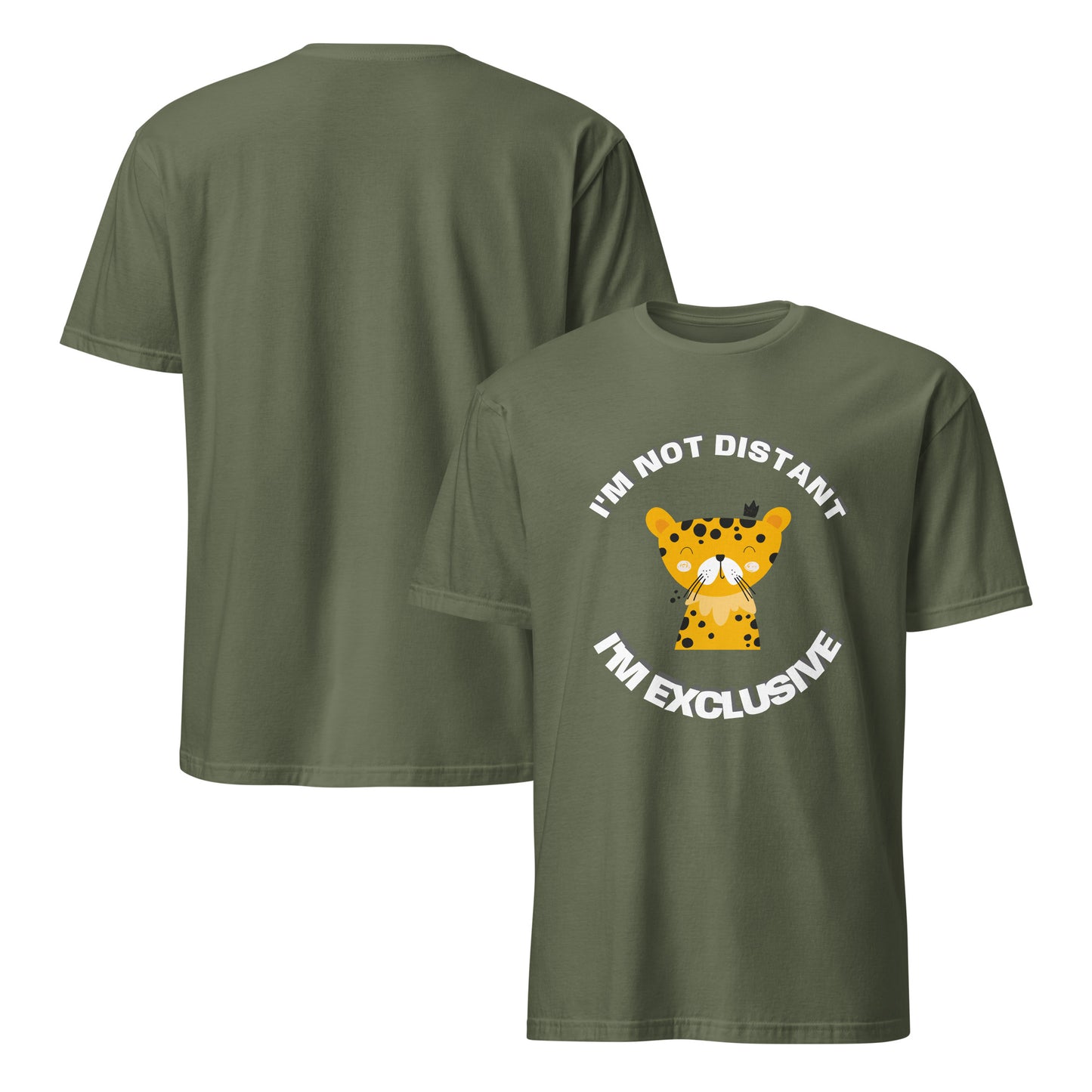 Short-Sleeve Unisex T-Shirt - Exclusive Leopard T-Shirt Refine Zone Military Green S