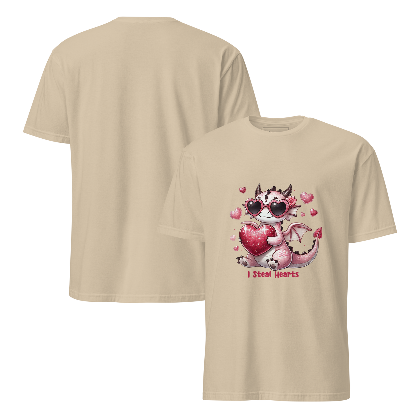 Short-Sleeve Unisex T-Shirt - I Steal Hearts T-Shirt Refine Zone Sand S