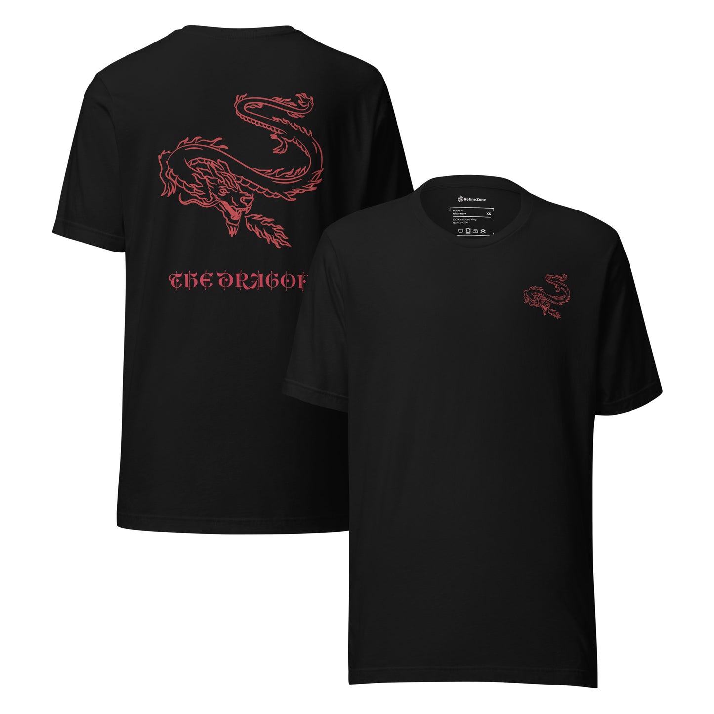 Unisex t-shirt - The Dragon T-Shirt Refine Zone Black XS