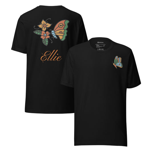 Ellie Butterfly Tattoo Tee for Women T-Shirt Refine Zone Black XS