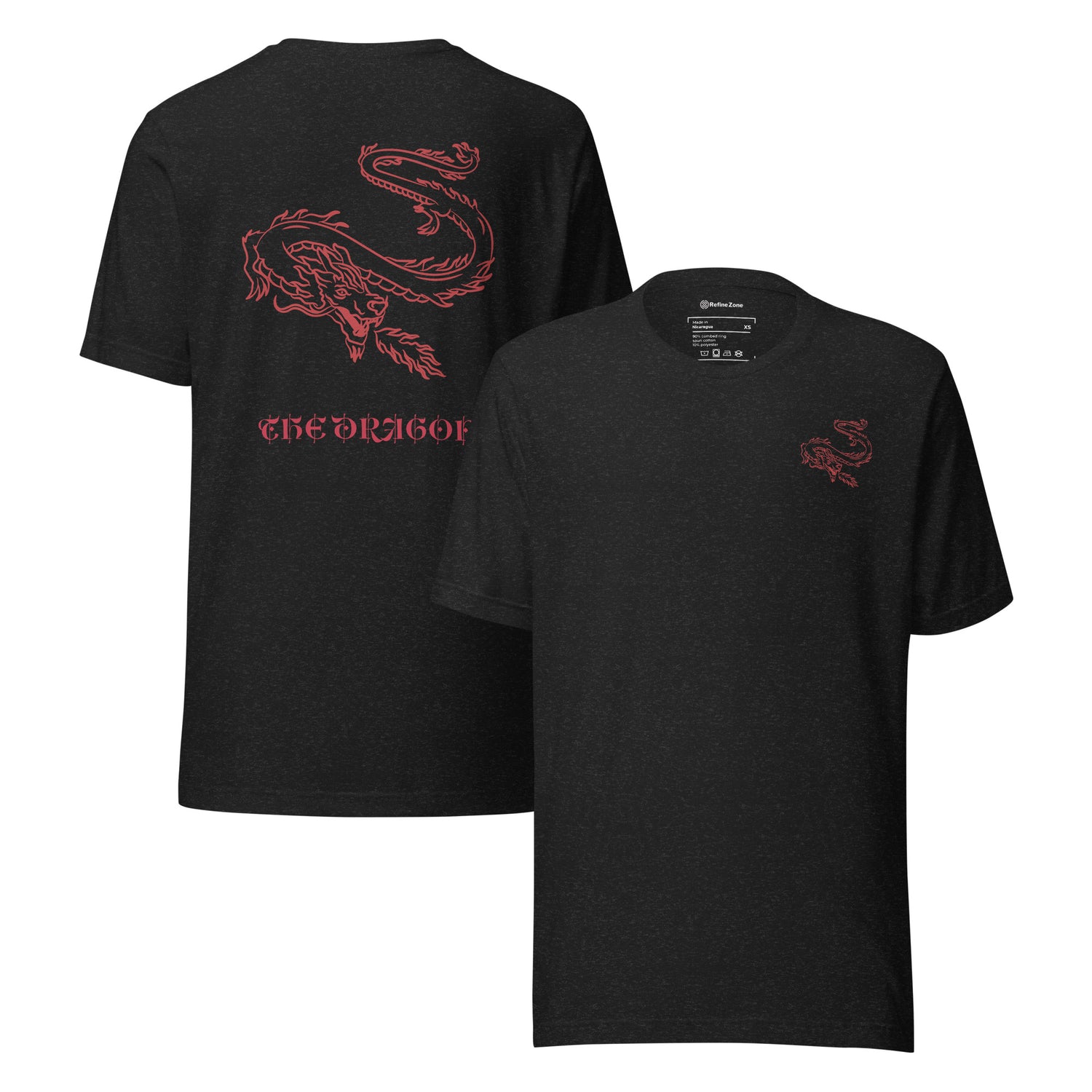 Unisex t-shirt - The Dragon T-Shirt Refine Zone Black Heather XS