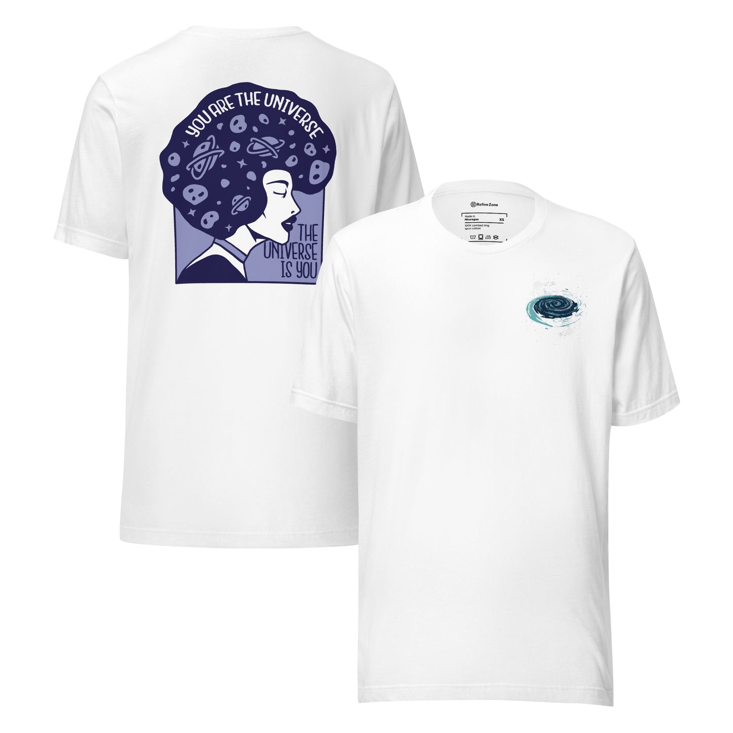 Unisex t-shirt - The Universe T-Shirt Refine Zone White XS